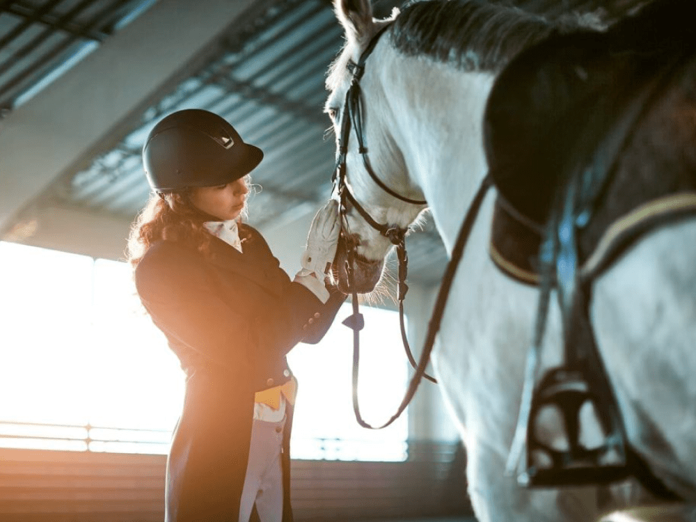 Girl Standing with Horse