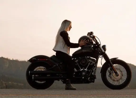 A girl on a motorbike