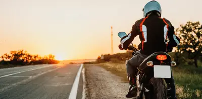 Sport motorcycle in a sleek chrome design with Australian Capital Territory text above, representing iCREDIT motorbike loans in the ACT.